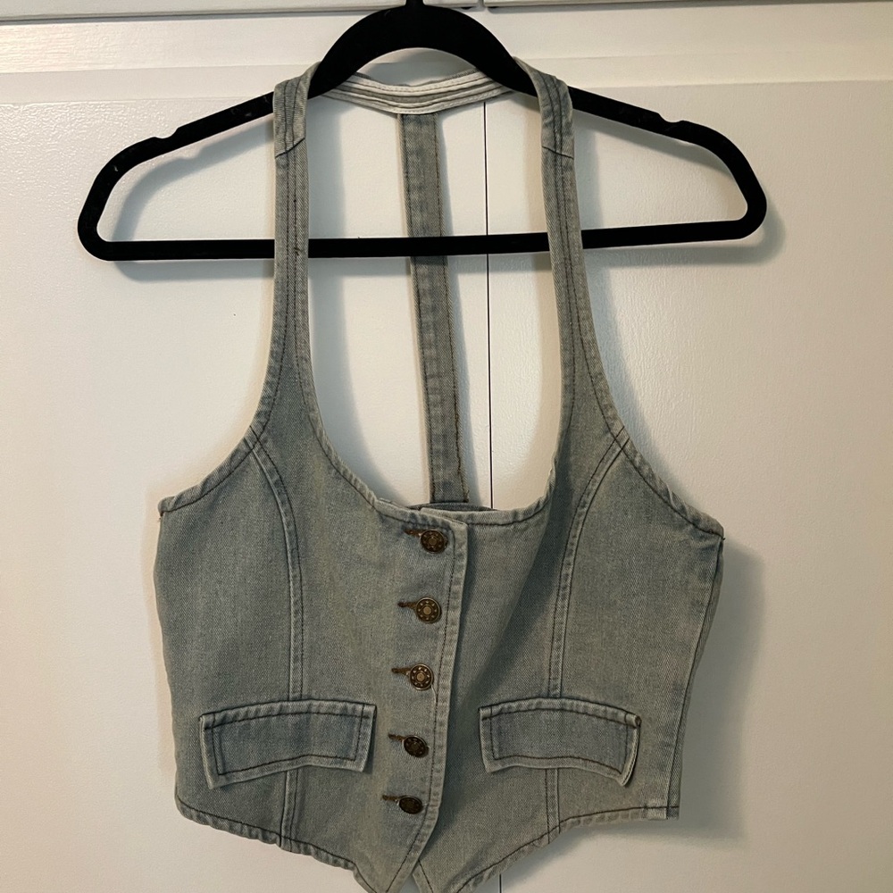 BRAND NEW Light Denim Halter Vest